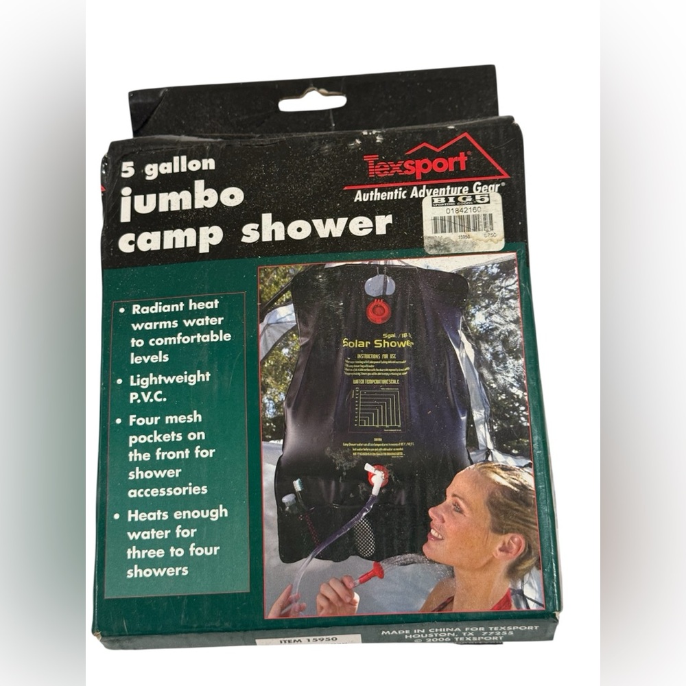 NEW Texsport 5 Gallon Jumbo Camp Shower
